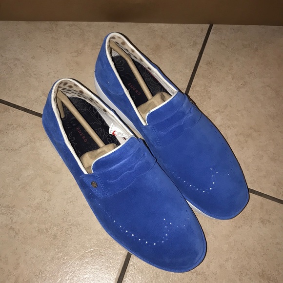 Mens CALI PENNY SLIP ON LOAFERS BLUE #10 - Picture 2 of 7